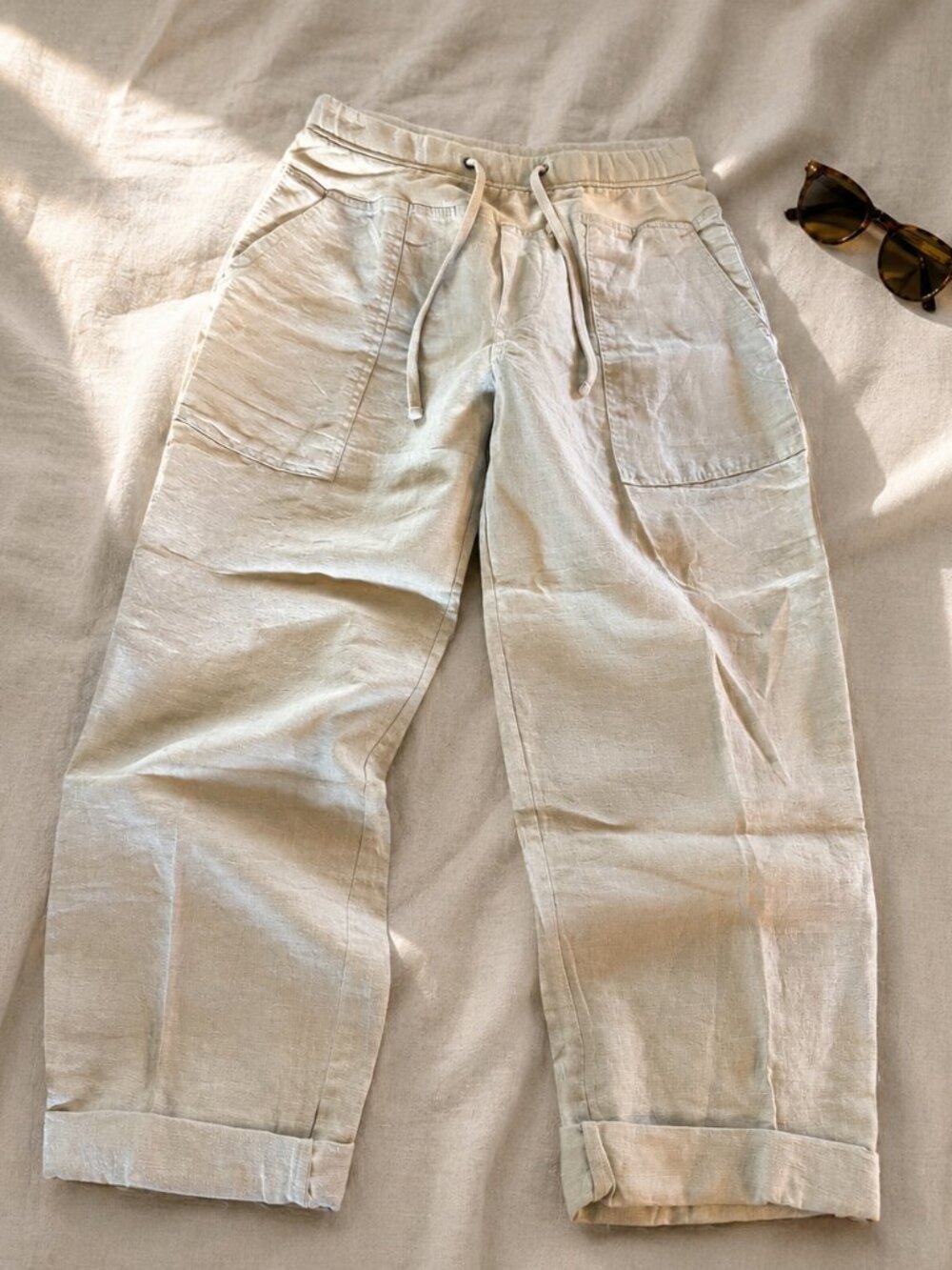 Standard James Perse Utility Drawstring Linen Straight Leg Pants 1 Small - Picture 3 of 6